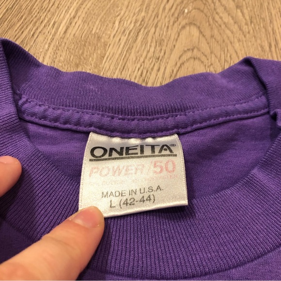 Vtg Arizona Cactus Nathan Richards 1992 Single‎ Stitch T-Shirt Purple Oneita L - Picture 6 of 8